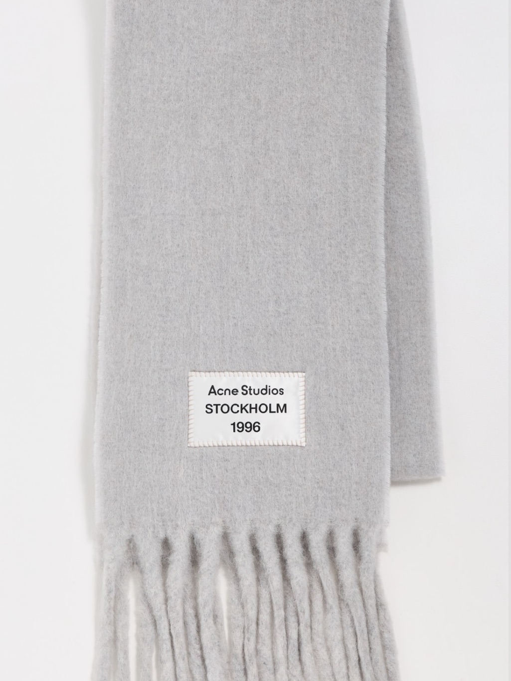 Acne Studios Light Gray Wool Scarf - Stockholm 1996 Volly Alpaca